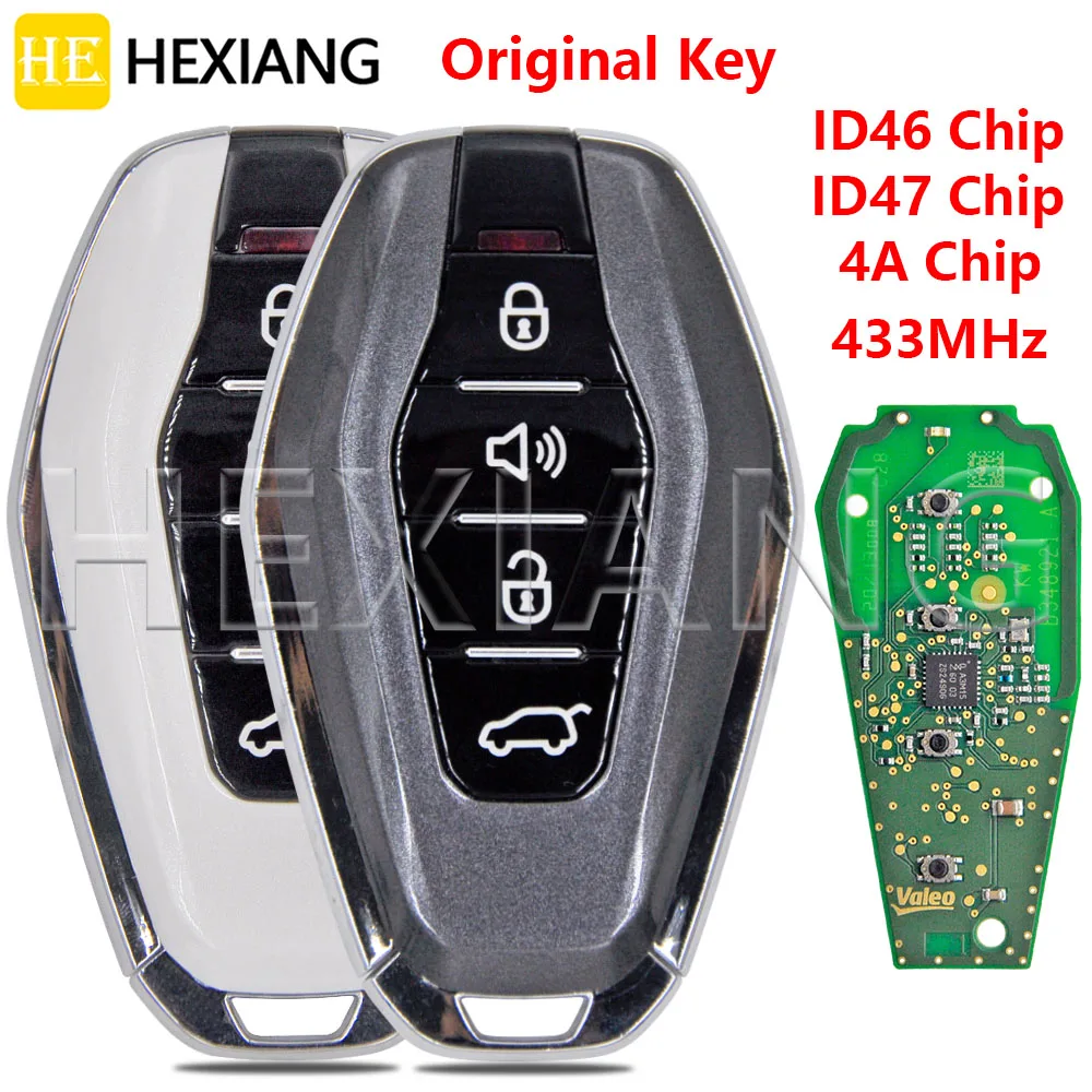 HE originale ID46/ID47/4A Chip 433MHz Keyless Go Car Remote Key per Jetour X70 X90 Plus X95 X70 Plus Cowin X3 X5 K60 Soueast