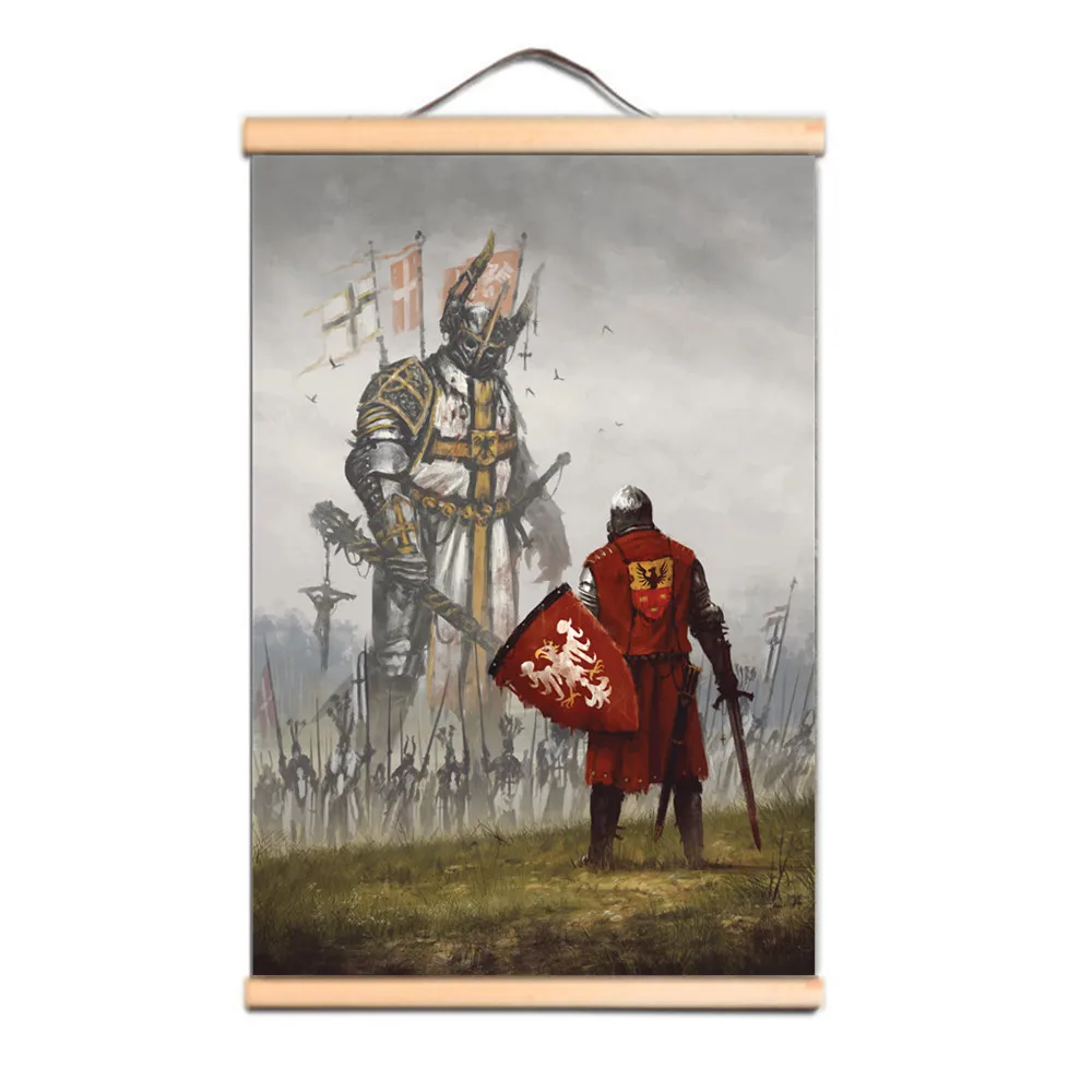 

Unique Knights Templar Art Posters and Prints, Transform Your Walls With This Retro Christ Armor Warrior Canvas Scroll Painting