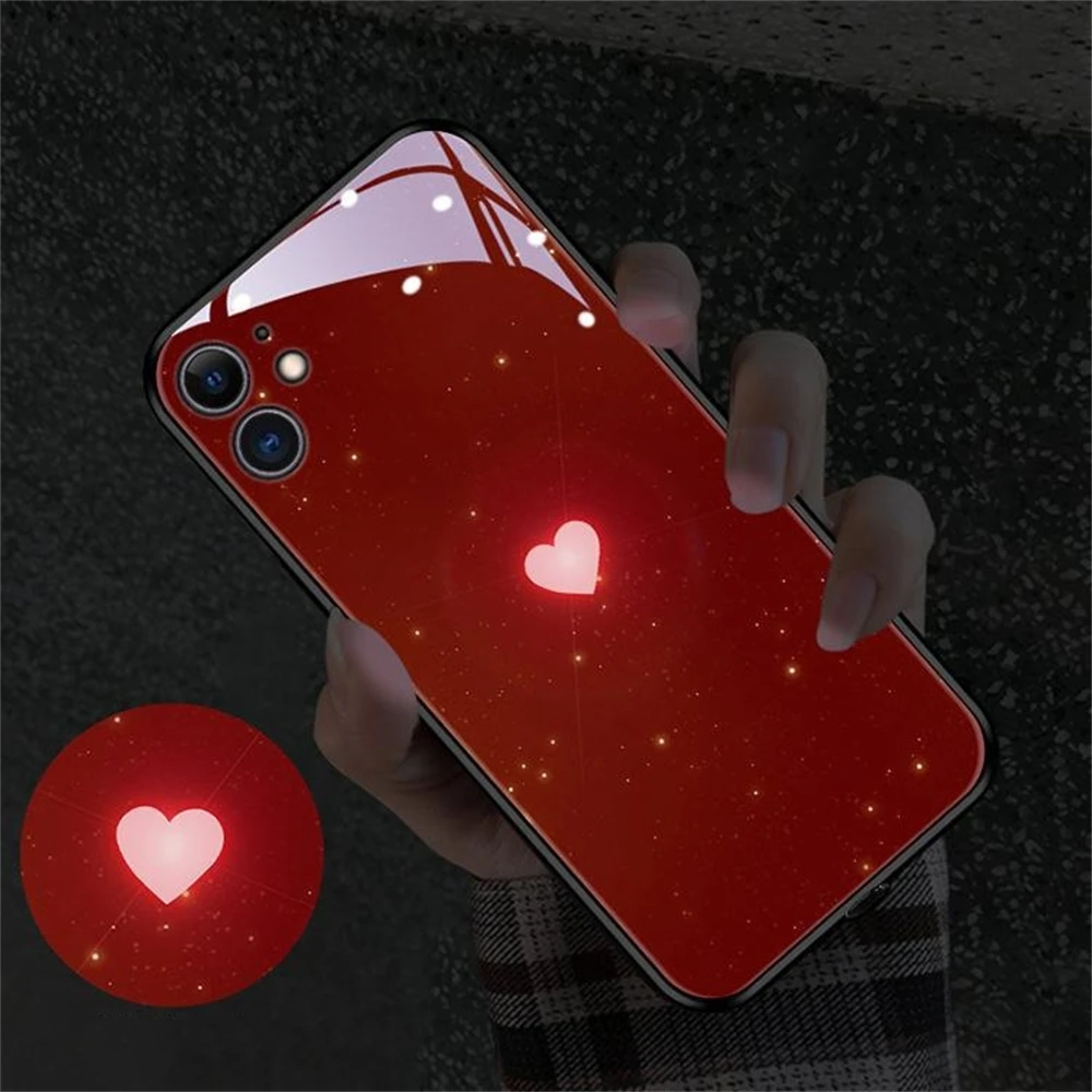 

LED Phone Case Sound Acoustic Control Protect Shockproof Glass Cover For Samsung S24 S23 S22 S21 S20 FE Note 10 20 Plus Ultra