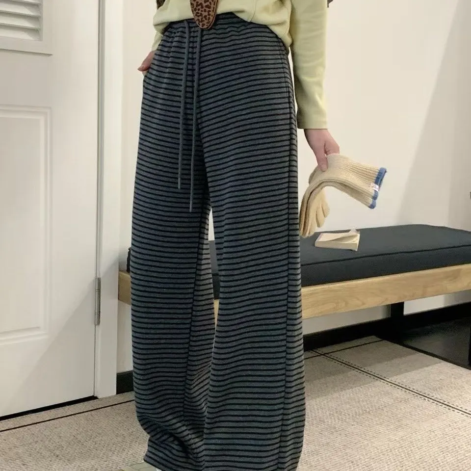 

Шикарные широкие брюки на флисовой подкладке, повседневные, с высокой талией, струящиеся, стройнящие, прямого кроя, удобные женские зимние модные брюки