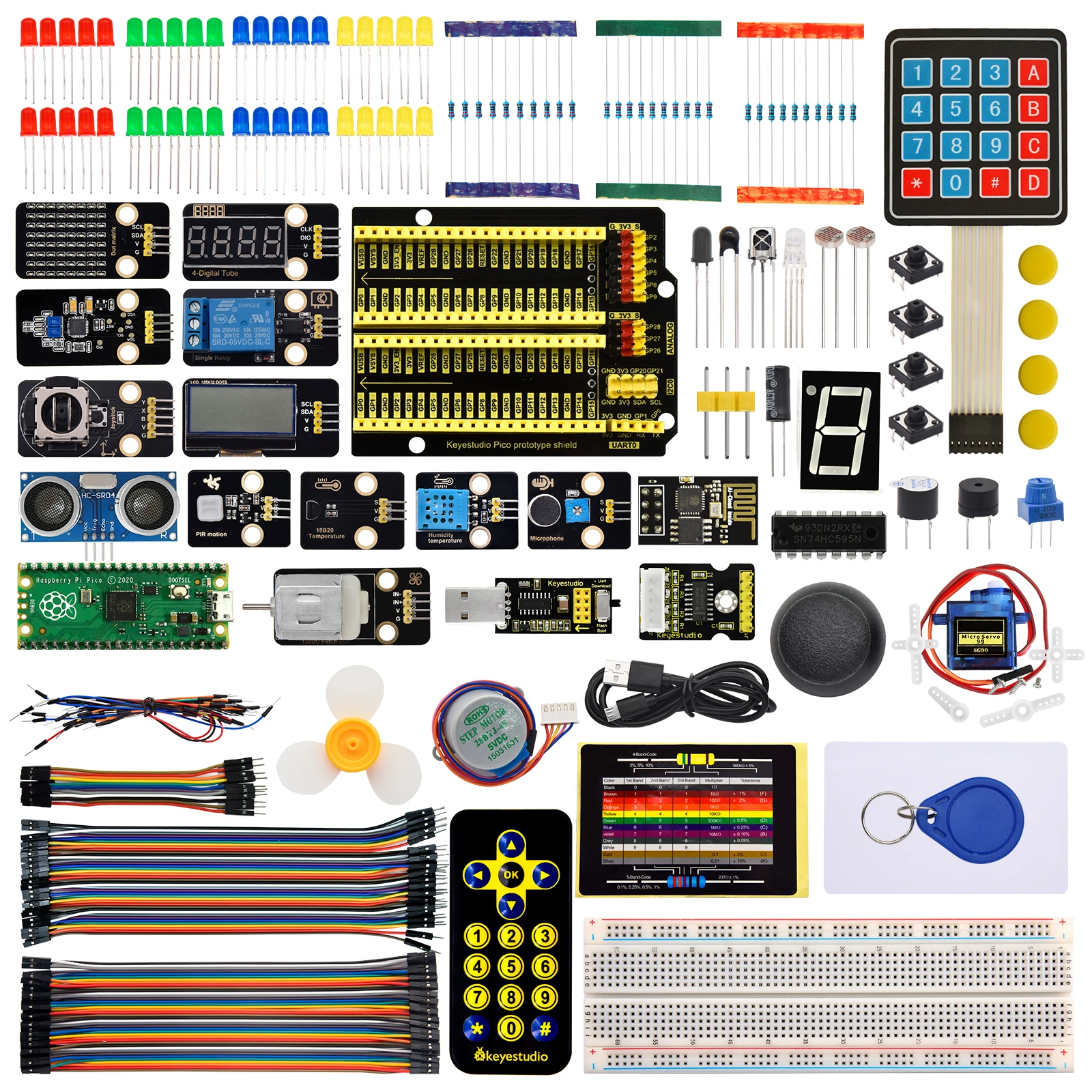 Keyestduio-デュアルパーテクターの学習キット,接続されたカード,基本的なエディション,マイクロpythonとarduinoのサポート,言語