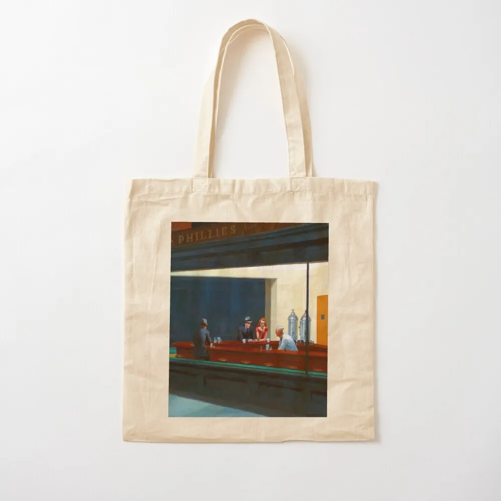 Nighthawks by Edward Hopper (1942) Tote Bag Women's bag tote bag men woman shopping Cloth bags