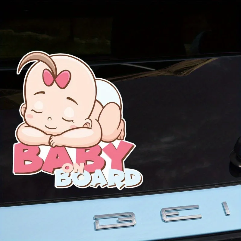 

1Pc Cute Sleeping Baby Car Decal - Easy Window Sticker for Expecting & New Parents