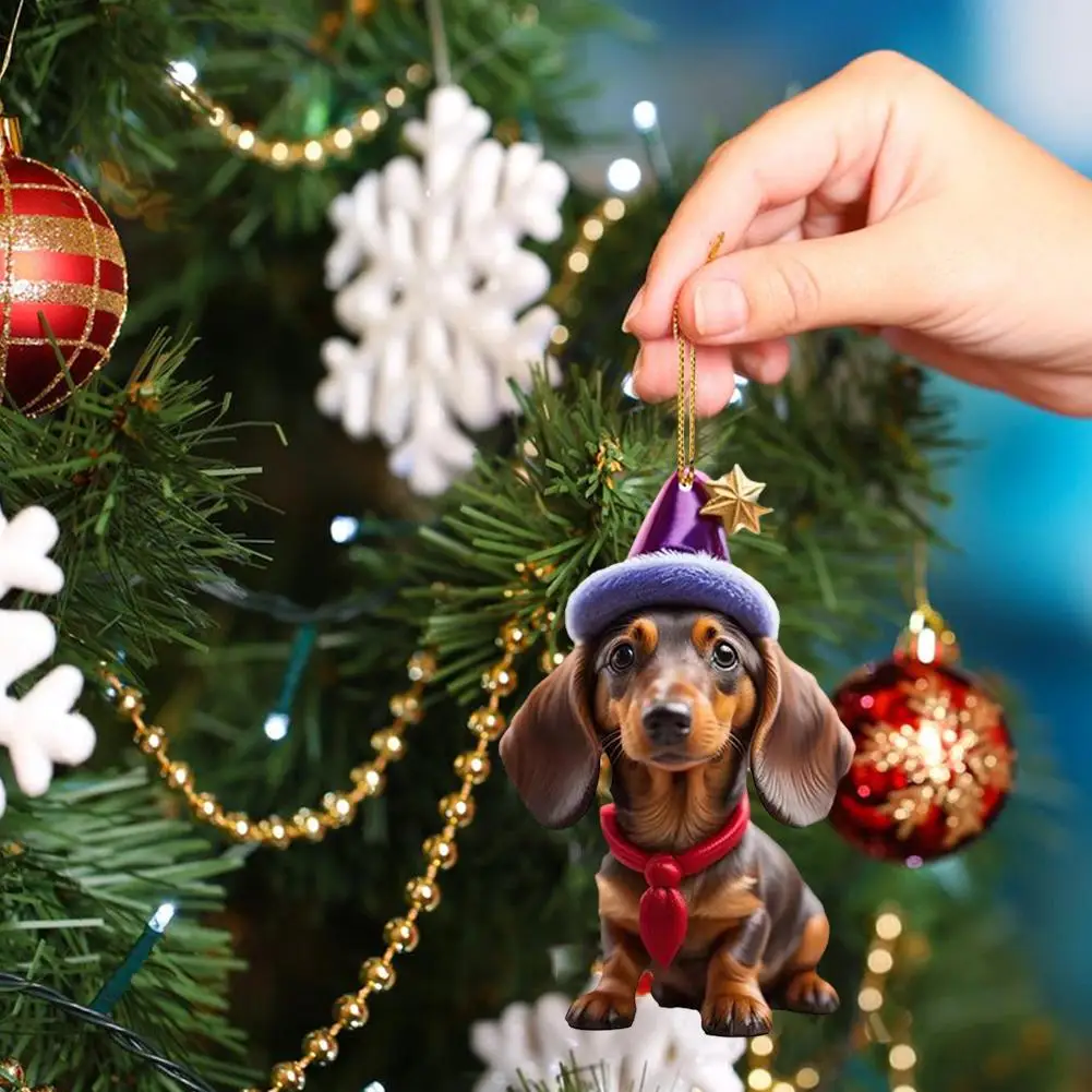 2024 New Funny Dog Christmas Tree Decorations Dachshund Christmas Decorations Christmas Pendant & Christmas Tree Pendant