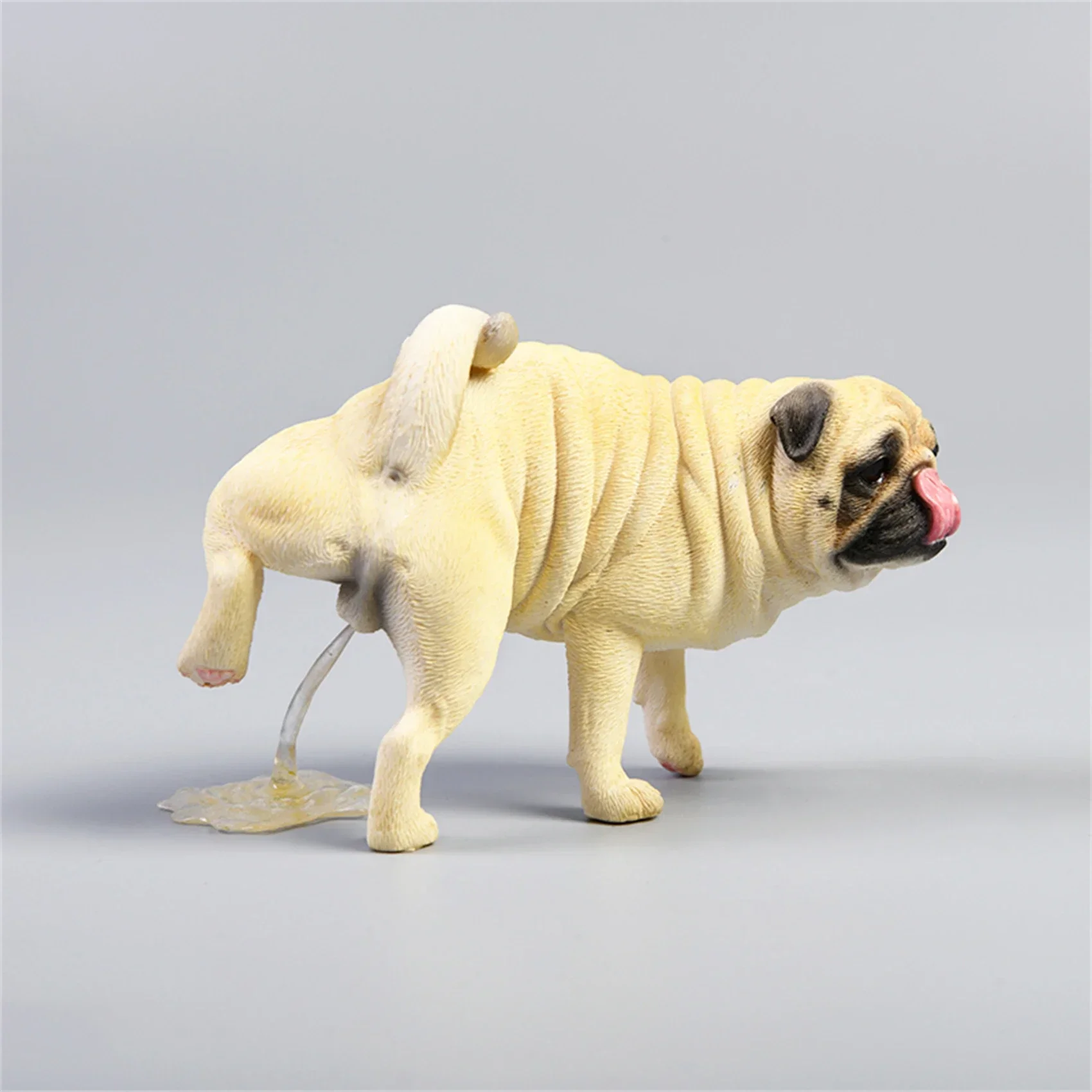 JXK 1/6 Pug Without Base Figure Pet Dog Cute Canidae Animal Figure Collection Resin Desktop Scene Decoration Birthday Gift