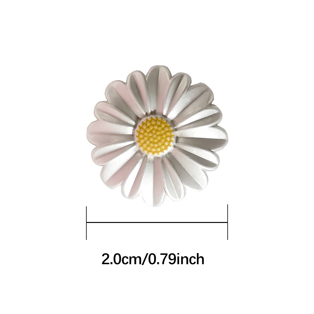 10 Pieces/set 20mm Simple Daisy Design Metal Buttons