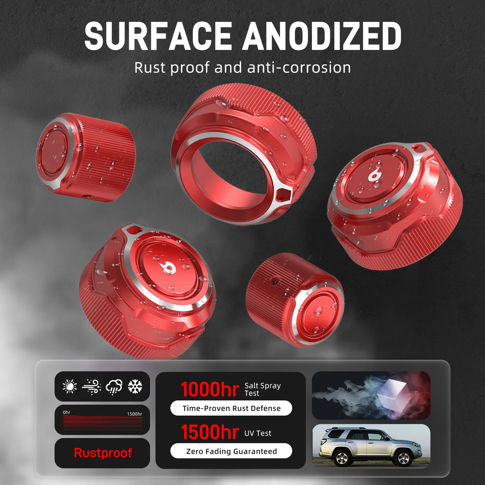 BEVINSEE Aluminum A/C Climate Control Knob Set for Toyota 4Runner 2010-2019 – HVAC Radio Volume Knob Replacement