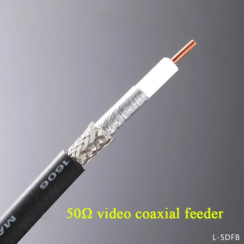 50 Ohm 5DFB Koaxialkabel, BNC-Stecker auf BNC-Stecker Crimp-Typ, Drahtlose Mikrofon-Antennenverstärker-Verlängerung, Verlustarmes UHF RF-Feederkabel – Detail 4