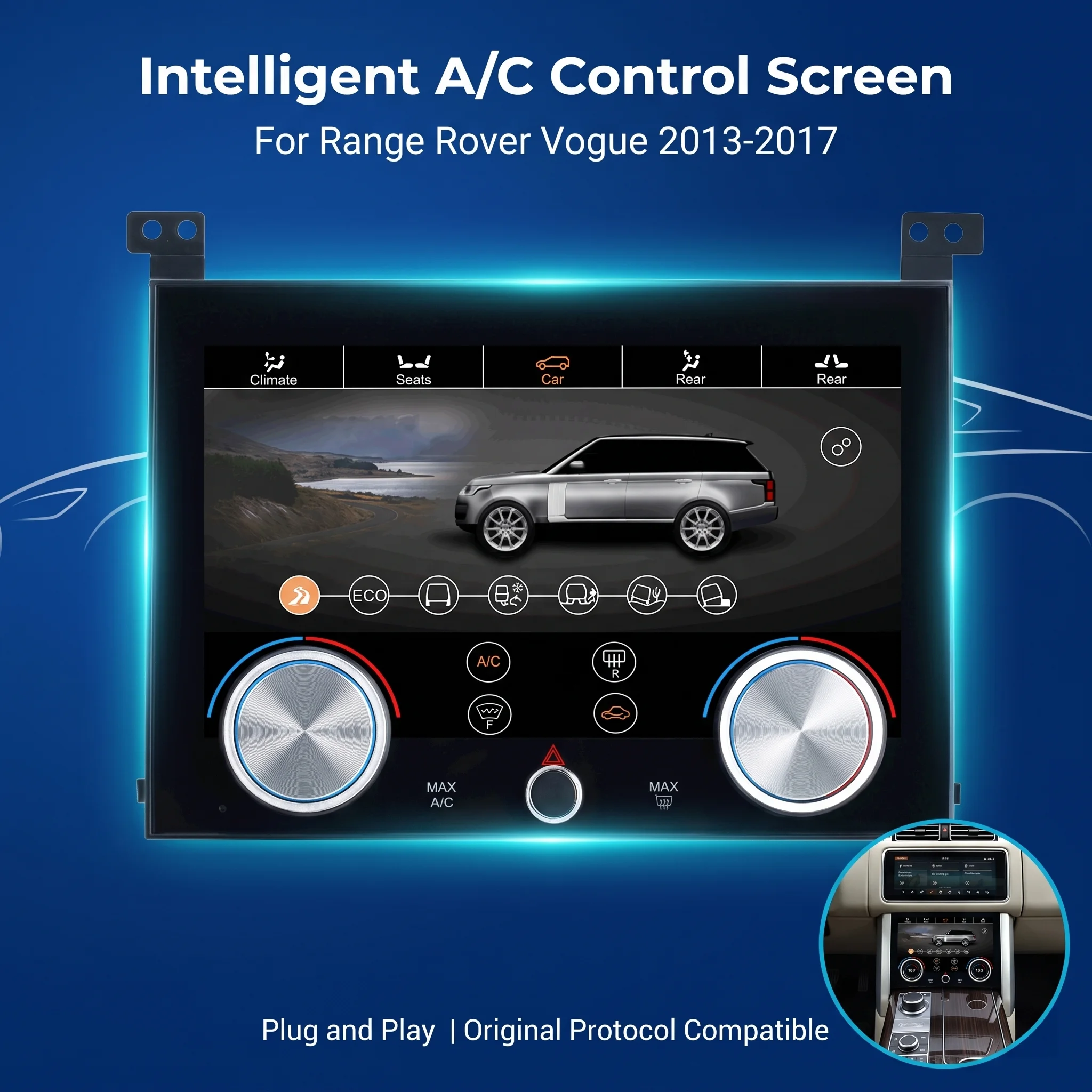 Сенсорная панель управления климат-контролем Penhui AC для Range Rover Vogue 2013-2017: Обновление климат-контроля L405 DVD