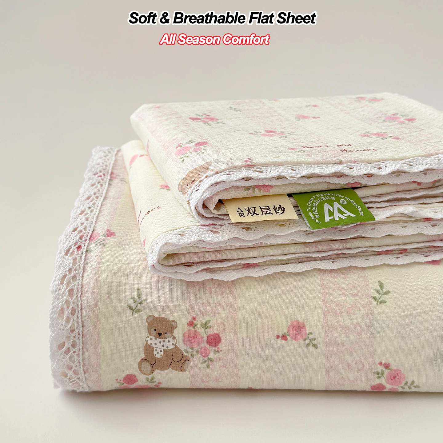 Ultra Soft Flat Sheet Comfortable Breathable Top Bed Sheet, Easy Care Machine Washable, All Season Bedding for Home Hotel Use