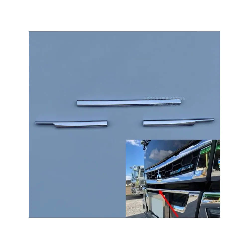 FDONG 3 Pcs Chrome Bumper Garnish Set for FUSO NEW F420