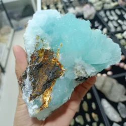 Amazing Beautiful Natural Blue Aragonite Crystal Cluster Sky Blue Geode Mineral Specimen Healing Home Degaussing Energy Gem