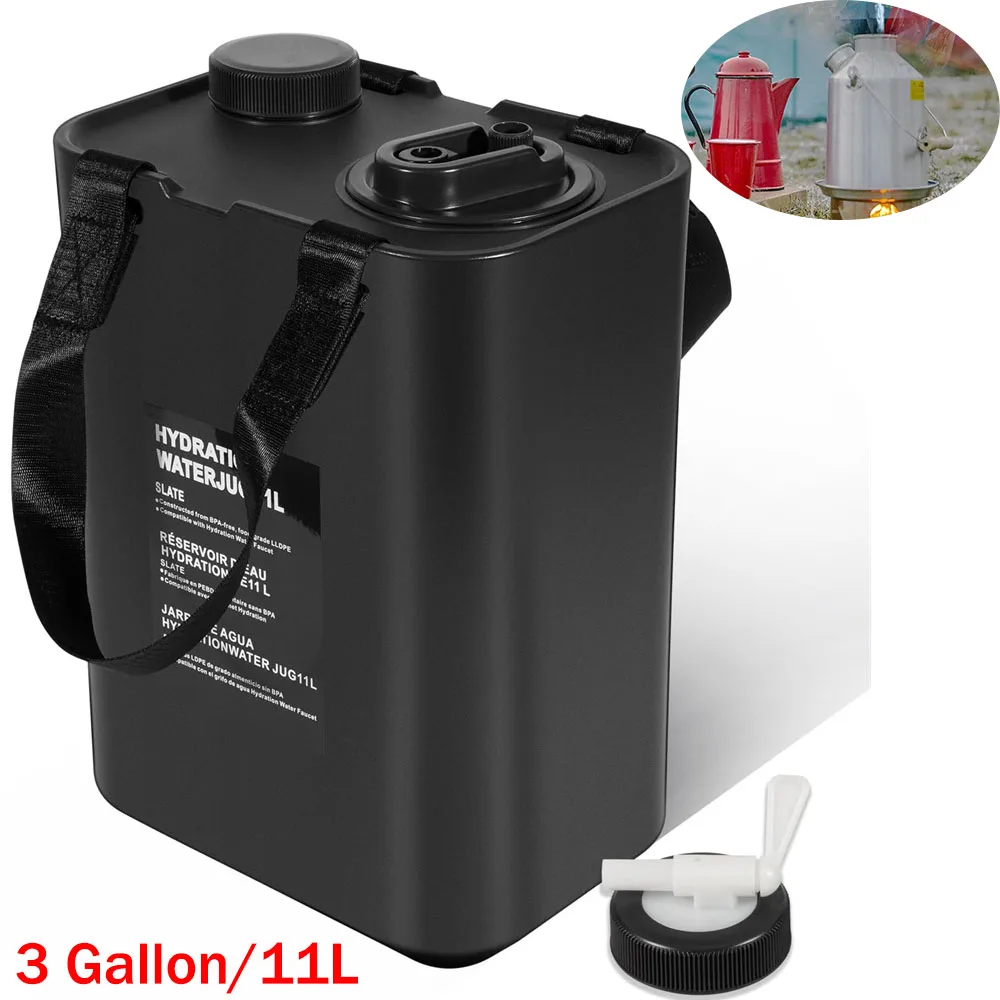 

3 Gallon/11L Portable Water Container, Water Jugs BPA Food Grade Hydration Water Storage for Car / Camping Outdoor Hiking Travel