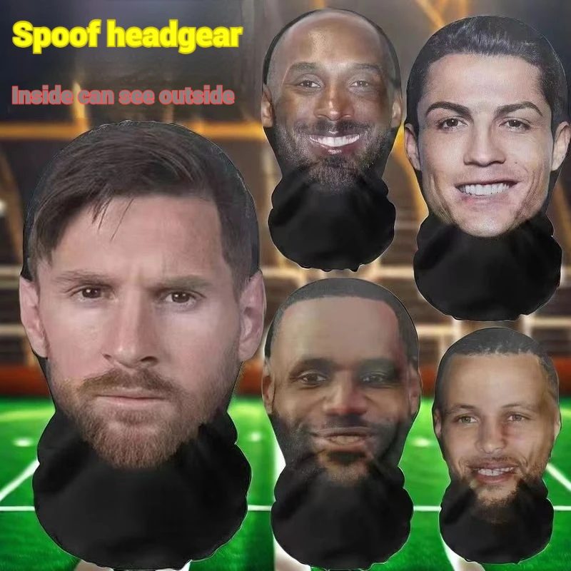 New 3d Headgear Cosplay Party Performance Face Library James Kobe Messi C Ronaldo 3d Spoof Mask