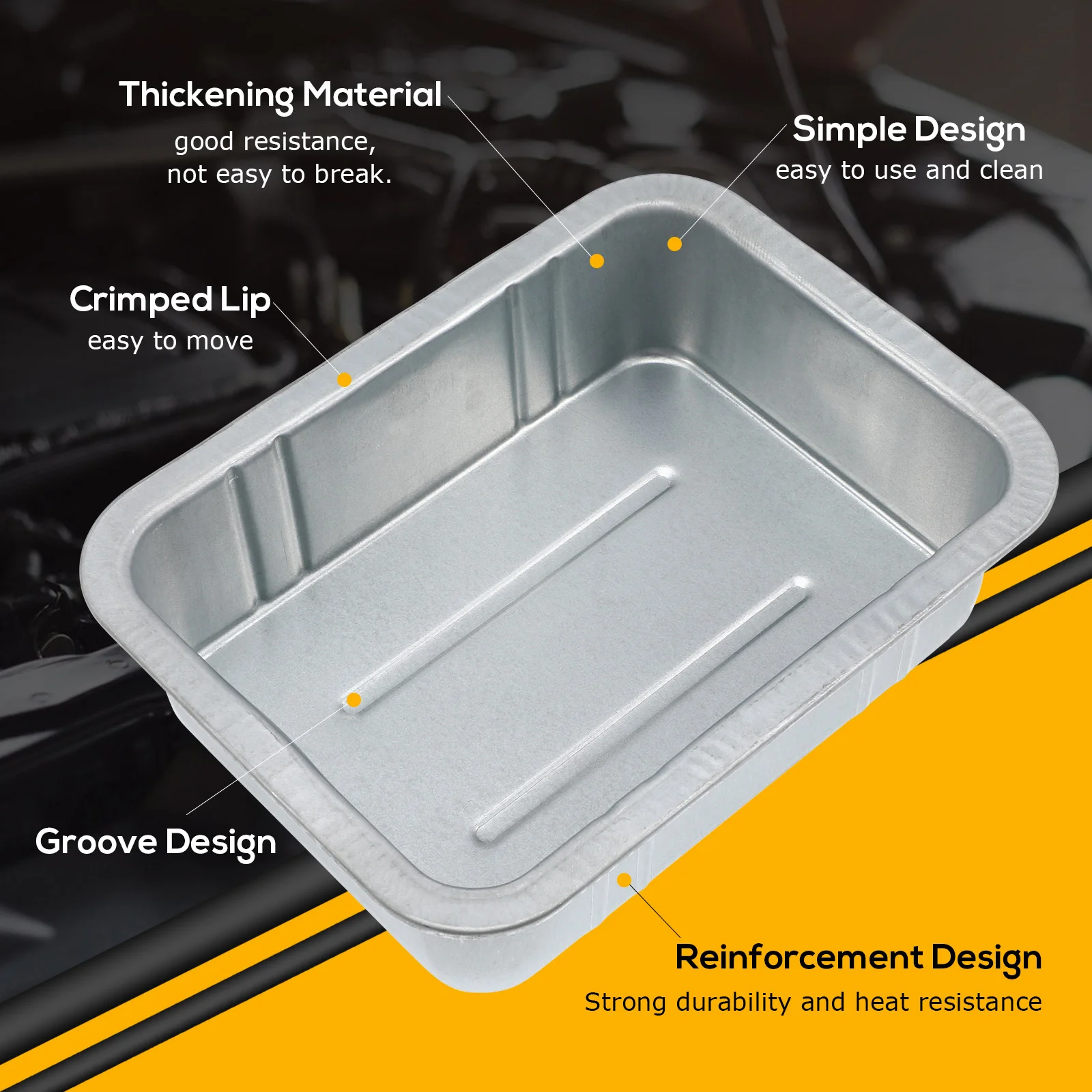 5 L Waste Engine Oil Collector Steel Drain Pan Drip Tray Fluid Tool