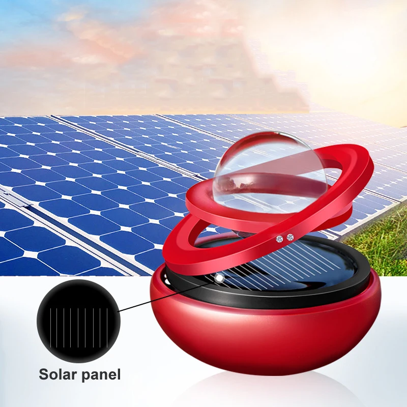 Auto Car Double Ring Rotating Solar Energy Suspension Auto Air Freshener Fragrance Dispenser A Fascinating Maglev Design 2020