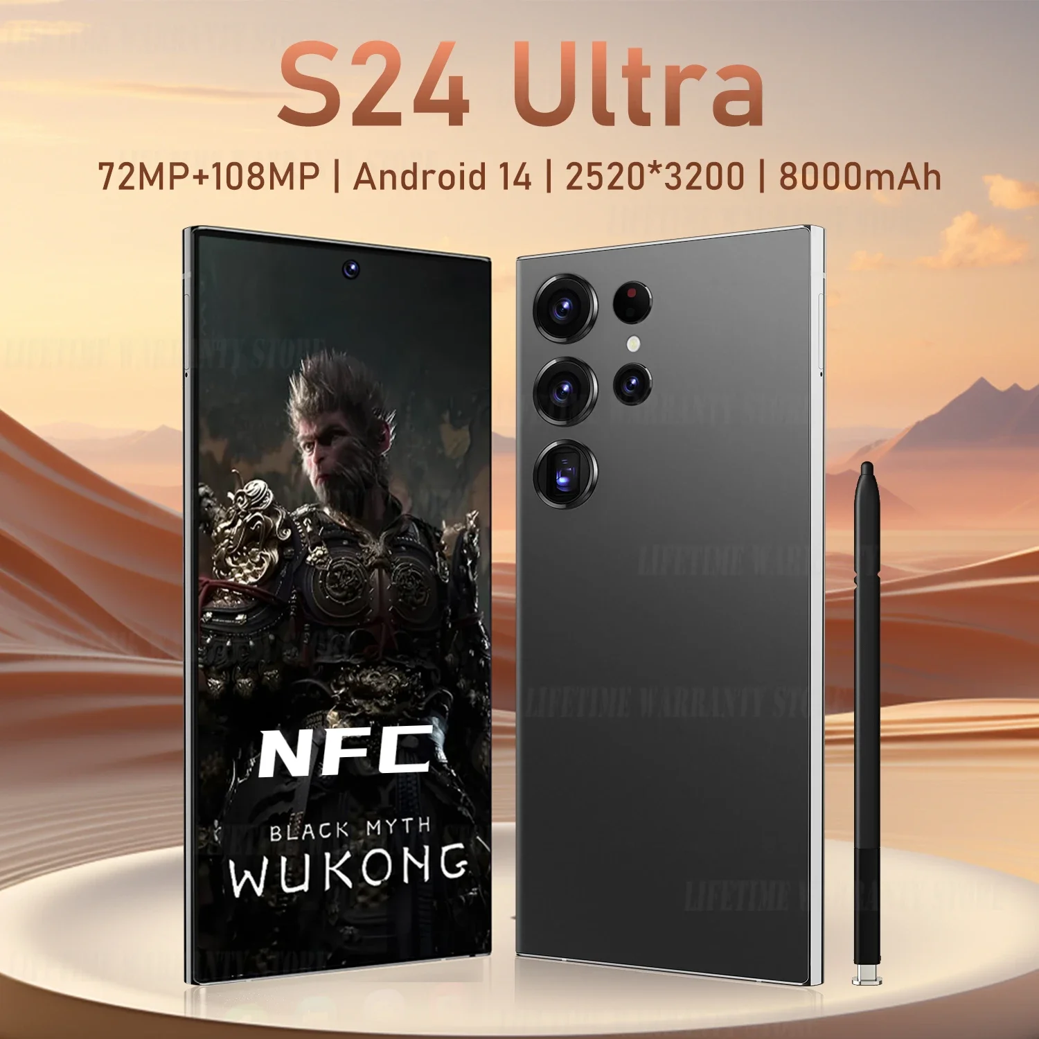 S24 Ultra Telefony komórkowe 7.3 HD Ekran SmartPhone Oryginalny 22 GB + 2 TB 4G 5G Dual Sim Celulares Android Odblokowany telefon komórkowy 8000 mAh