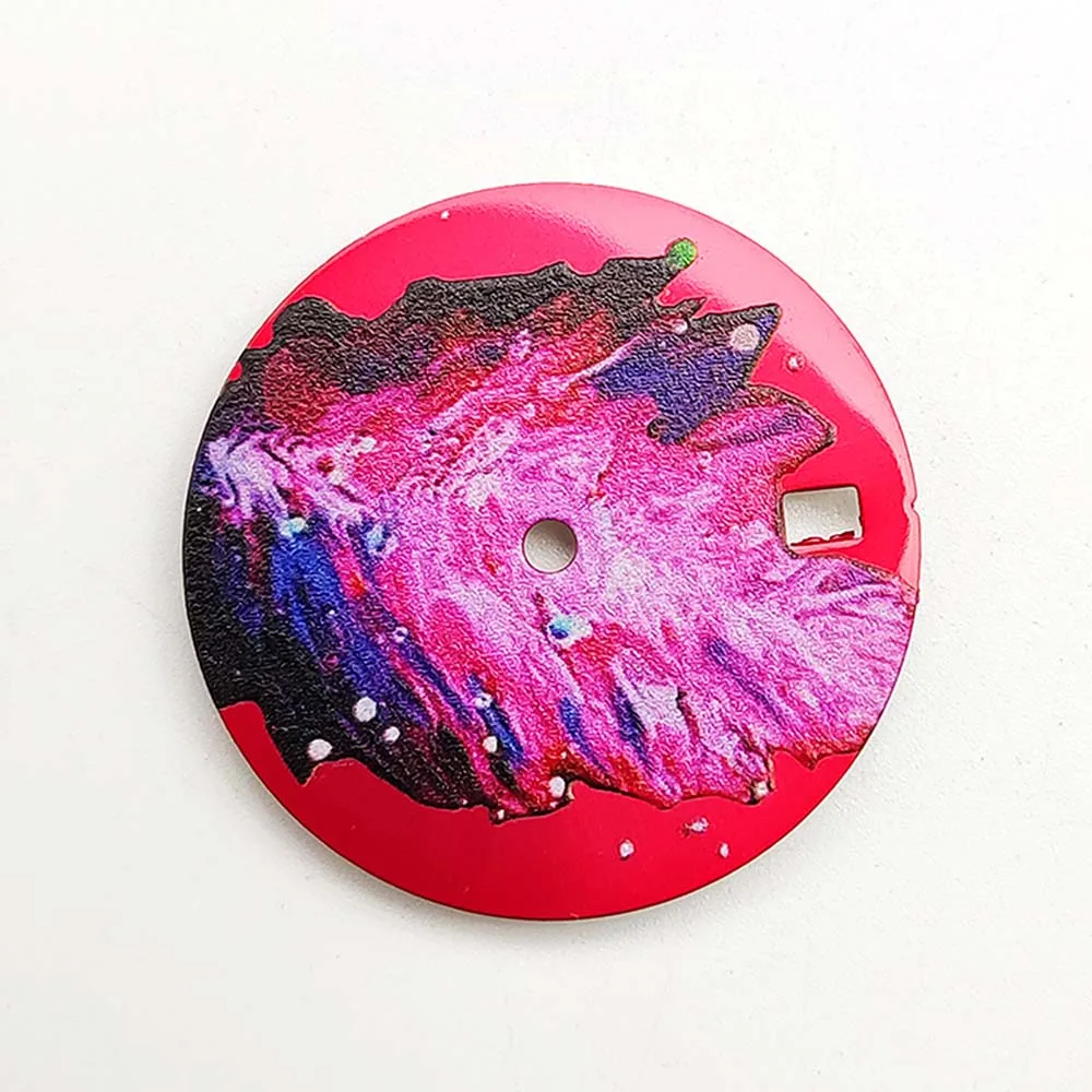 หน้าปัดนาฬิกา28.5มม. หน้าปัดนาฬิกาหน้าปัดสีดำ/ น้ำเงิน/แดงหลากสีสำหรับ NH35 NH36นาฬิกาปรับการเคลื่อนไหว4R