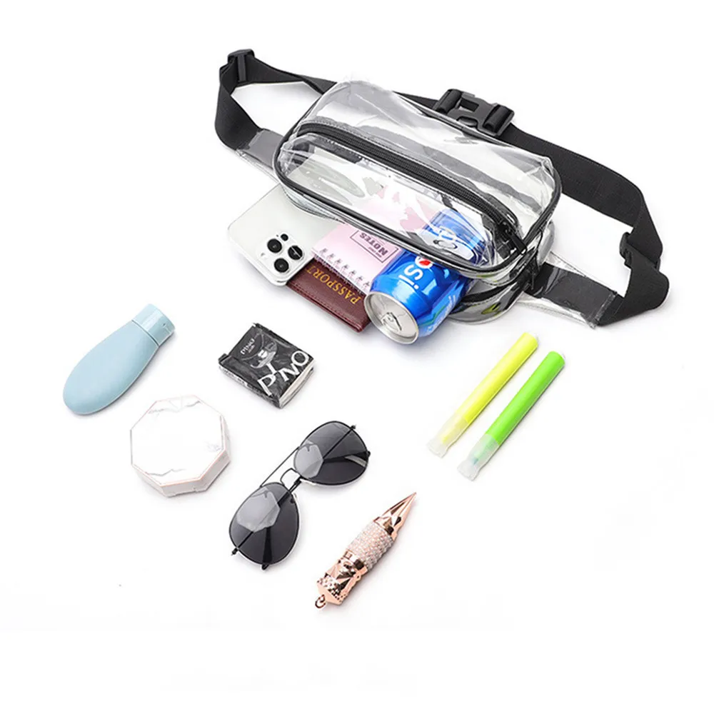 New Waist Pack Transparent Waterproof Zipper Closure Large Capacity Travel Outdoor Waist Bag For Men Women Sports Waist Bag