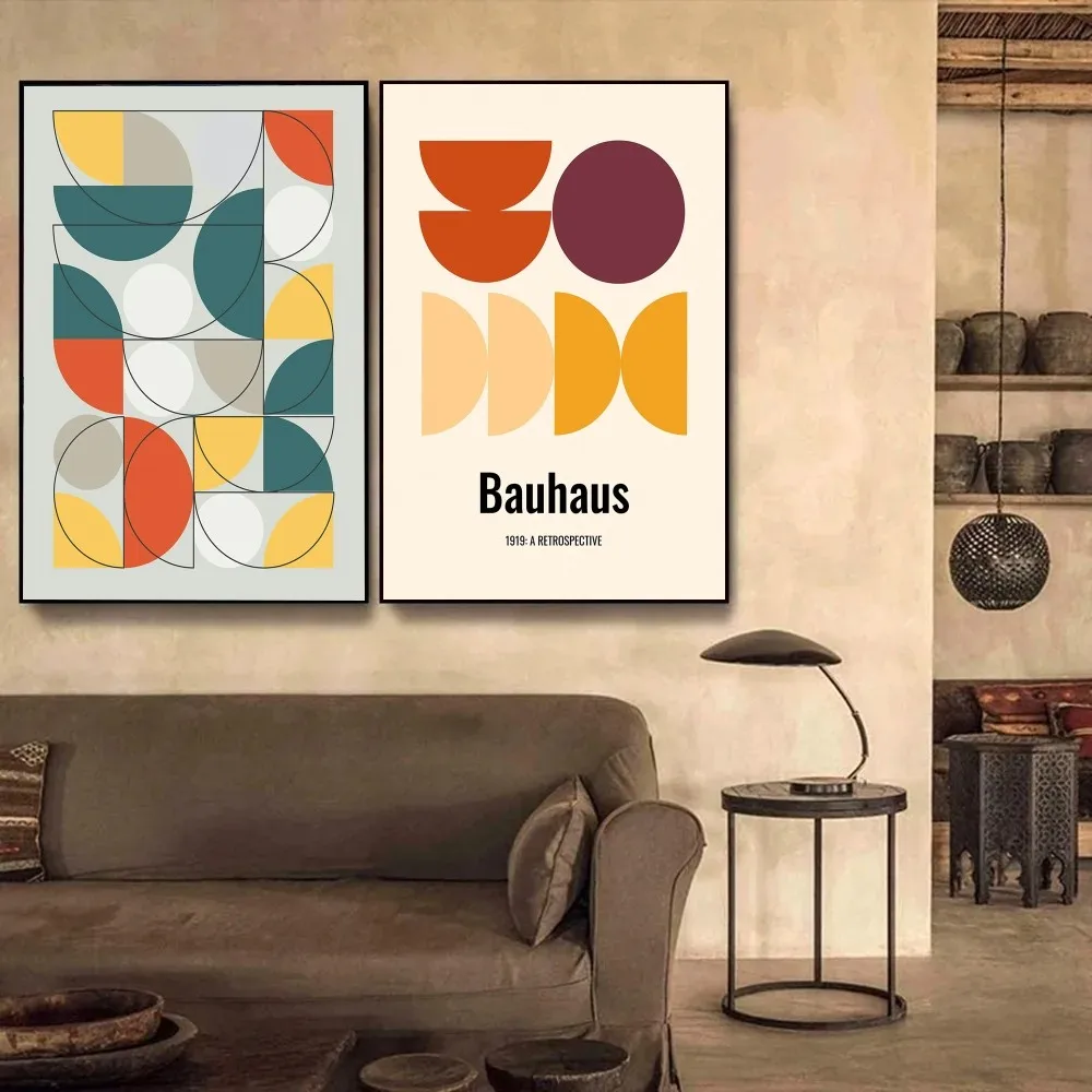 Funny Bauhaus Abstract Geometrica DIY Poster Kraft Paper Vintage Poster Wall Art Painting Study Stickers Big Szie Wall Painting