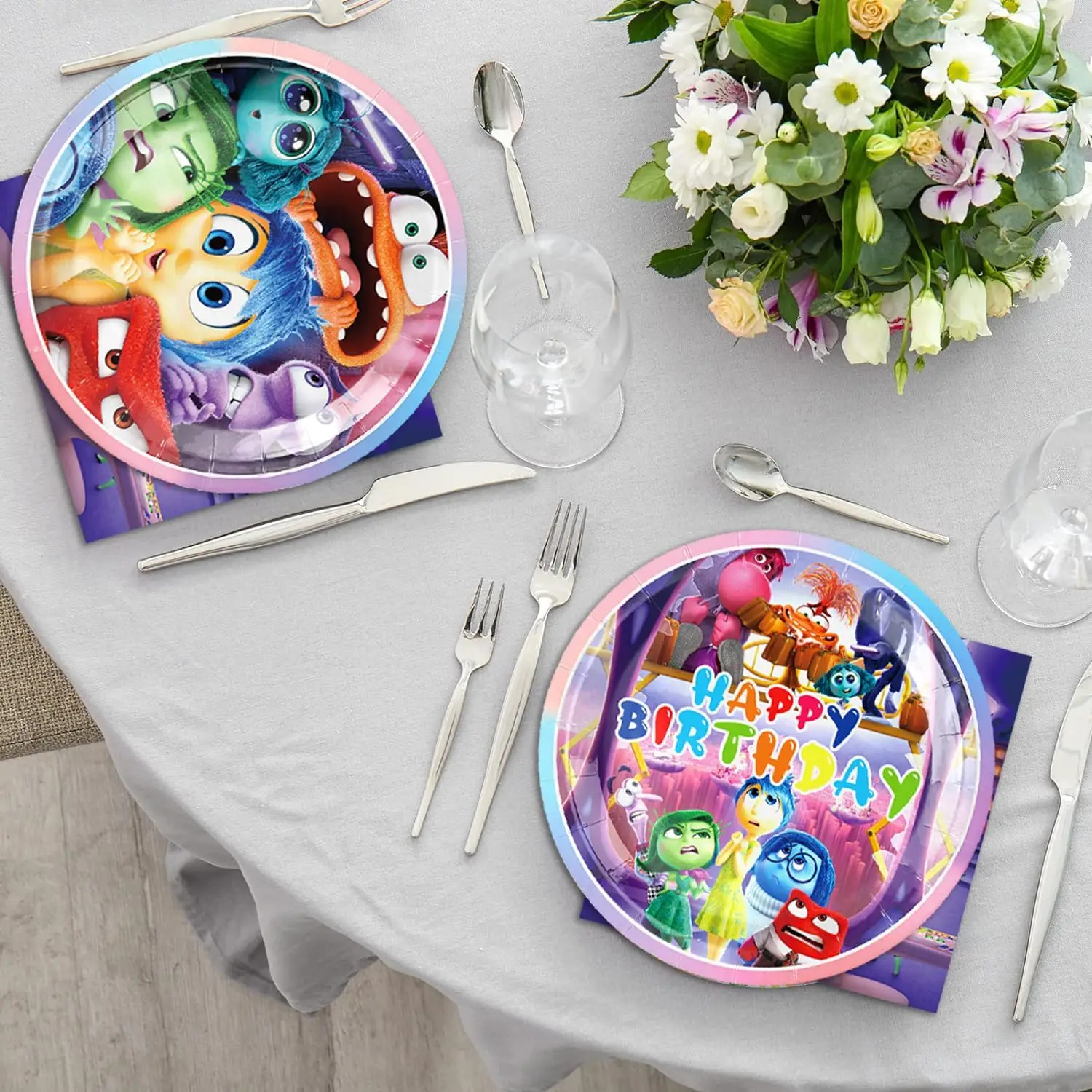 Disney Inside Out Birthday Party Decoration Set Tableware Banner Balloon Cup Inside Out 2 Party Favors Supplies kit Kid Gift Toy