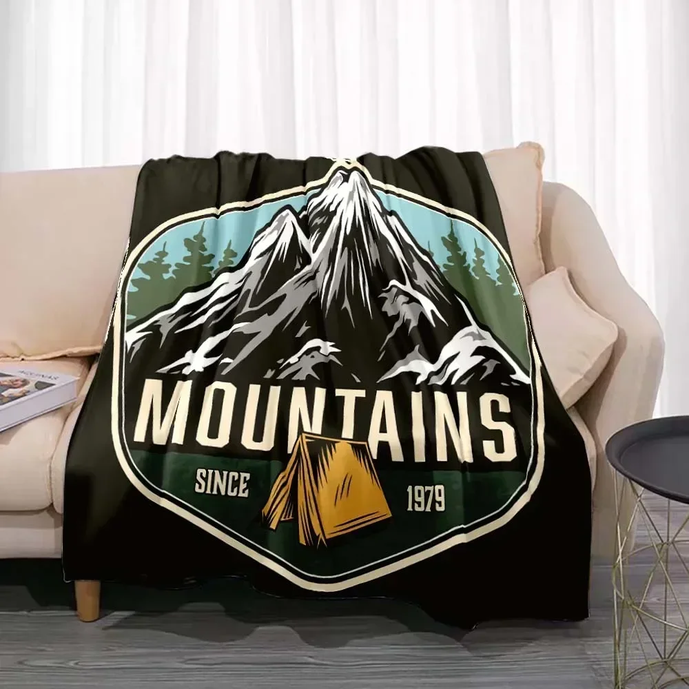 

Fashionable Blanket Summer Happy Camper Camping Throw Bed Sofa Office Air Conditioning Soft Leisure Travel Customizable Throw
