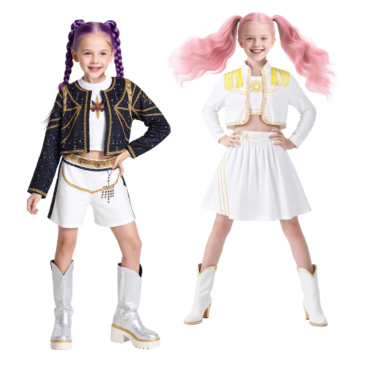 

Kids Kpop Demon Hunter Cosplay Costume Fancy Stage Outfit Set Kids Halloween Outfits Birthday Gift Cosplay Costume