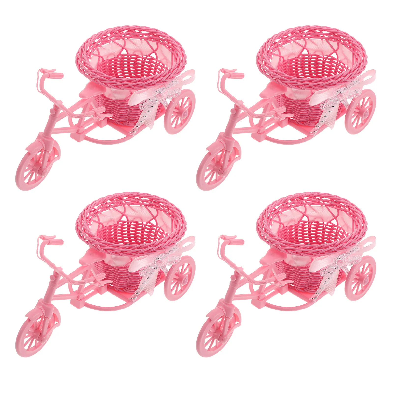 

Набор из 4 плетеных вручную корзин для цветов: декоративные кашпо для велосипедов, деревенские корзины-трициклы для сада, вечеринок и мероприятий на открытом воздухе