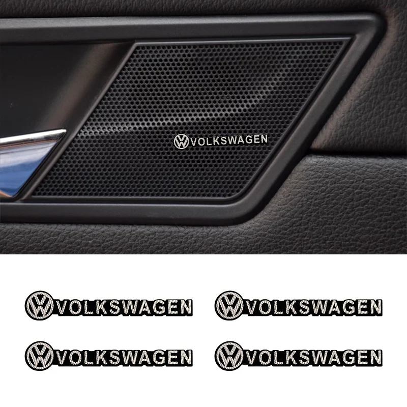 Für VW GTI Polo Golf Passat Tiguan Arteon Touareg Taigo Caddy Jetta 3D Auto Audio Stereo Lautsprecher Emblem Aufkleber Dekor Zubehör