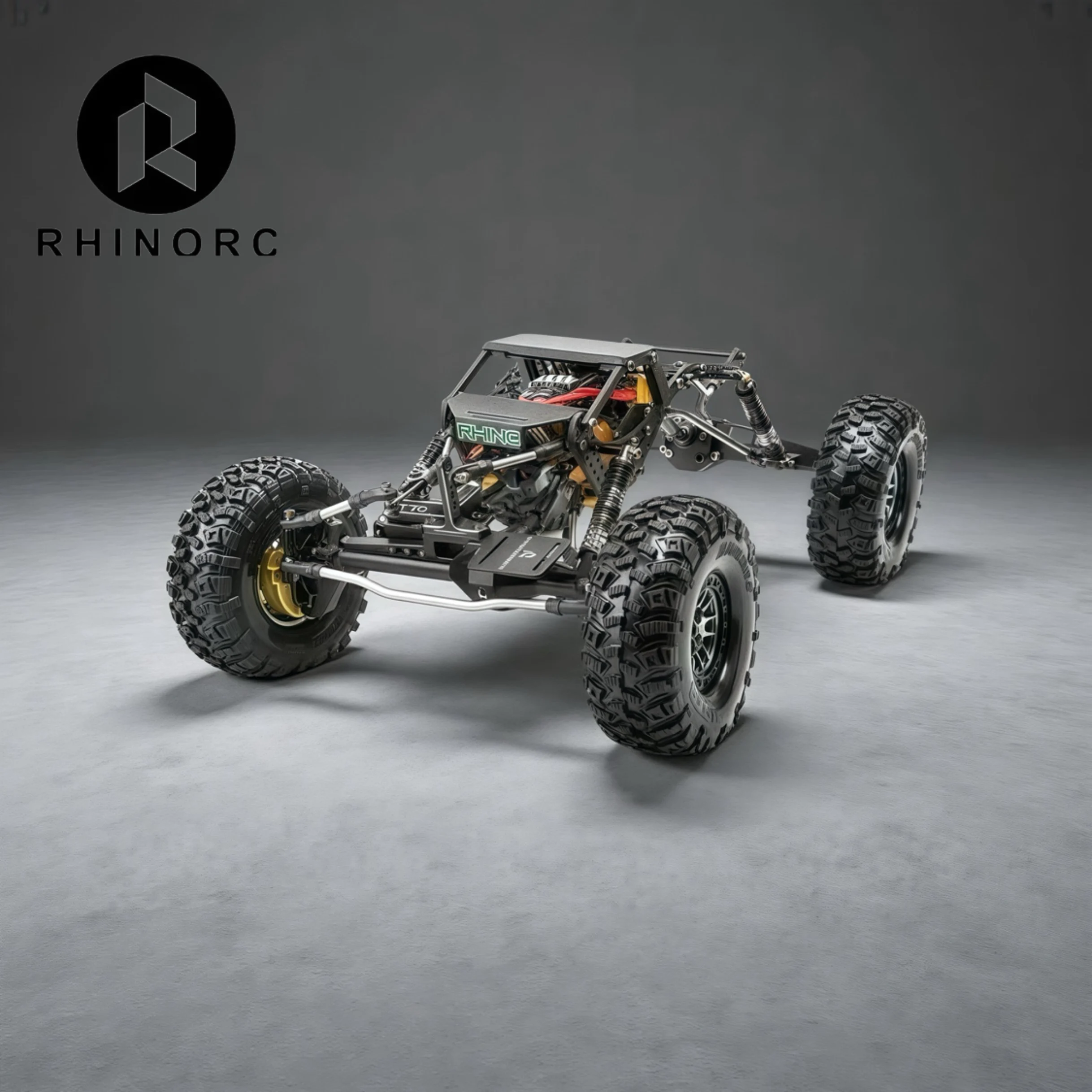 

RhinoRC W1 Металлическое гусеничное шасси в масштабе 1/10 Регулируемый вал 317 мм для внедорожных радиоуправляемых грузовиков