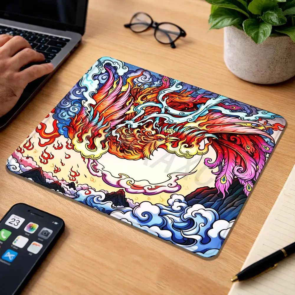 

HYBXAXC Suzaku gaming Small Mouse Pad Small Mouse Pad Desk Desktop Computer Keyboard Wireless Mouse Boy Girl Gift for Play games