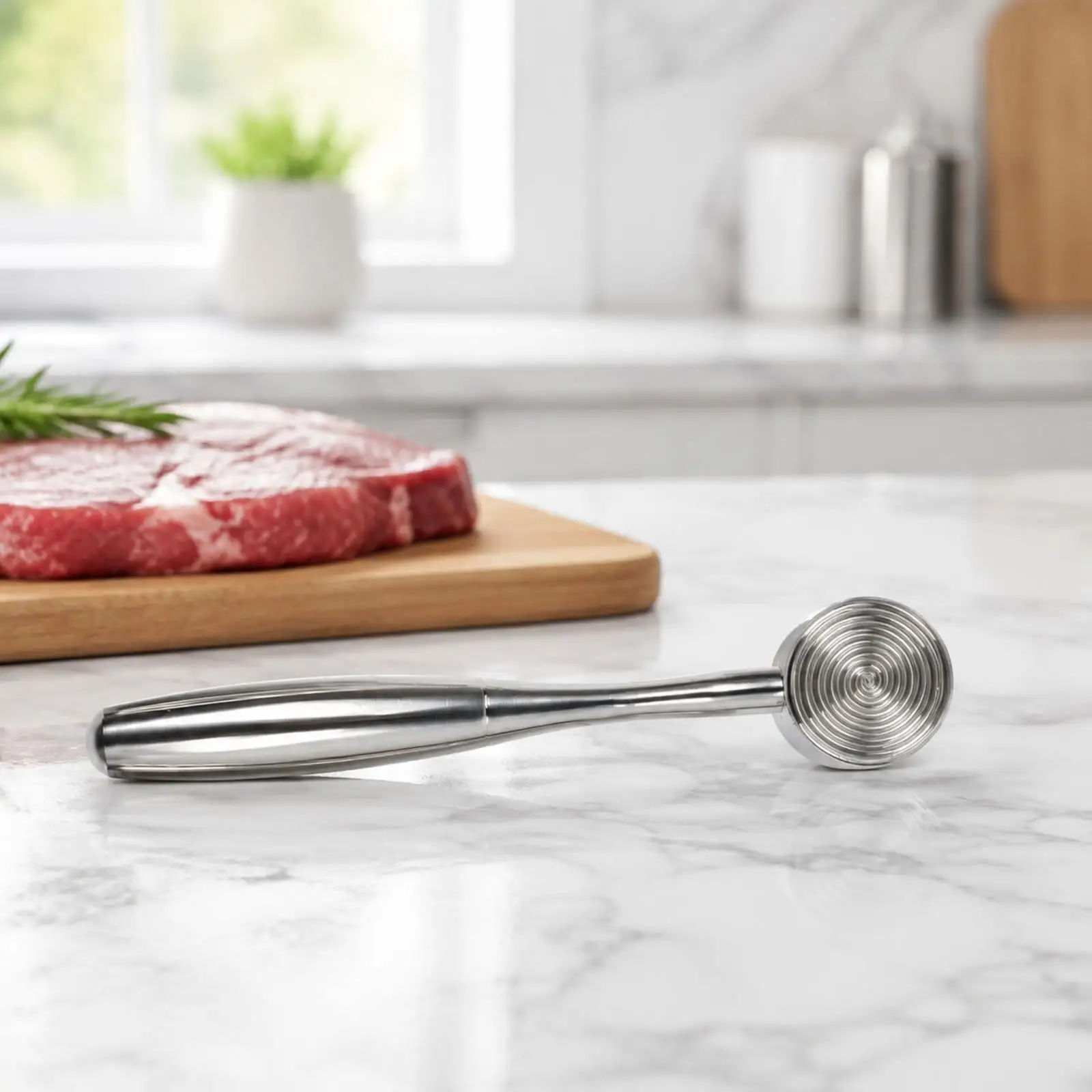 Heavy Duty Kitchen Meat Mallet Tenderizer for Steak Beef Pork 304 Stainless Steel Easy Clean