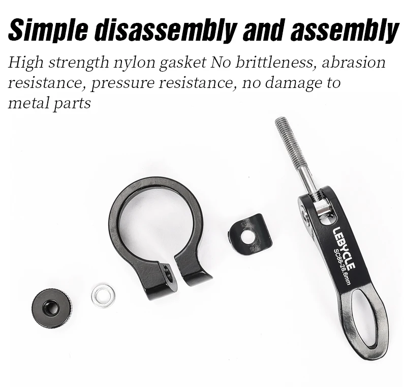 LEBYCLE MTB Rennrad Schnellspanner-Sattelstützenklemme aus Aluminium, Fahrrad-Sattelrohrklemme 28,6/31,8/34,9mm, Fahrrad-Sattelstützenklemmen-Teile – Detail 5