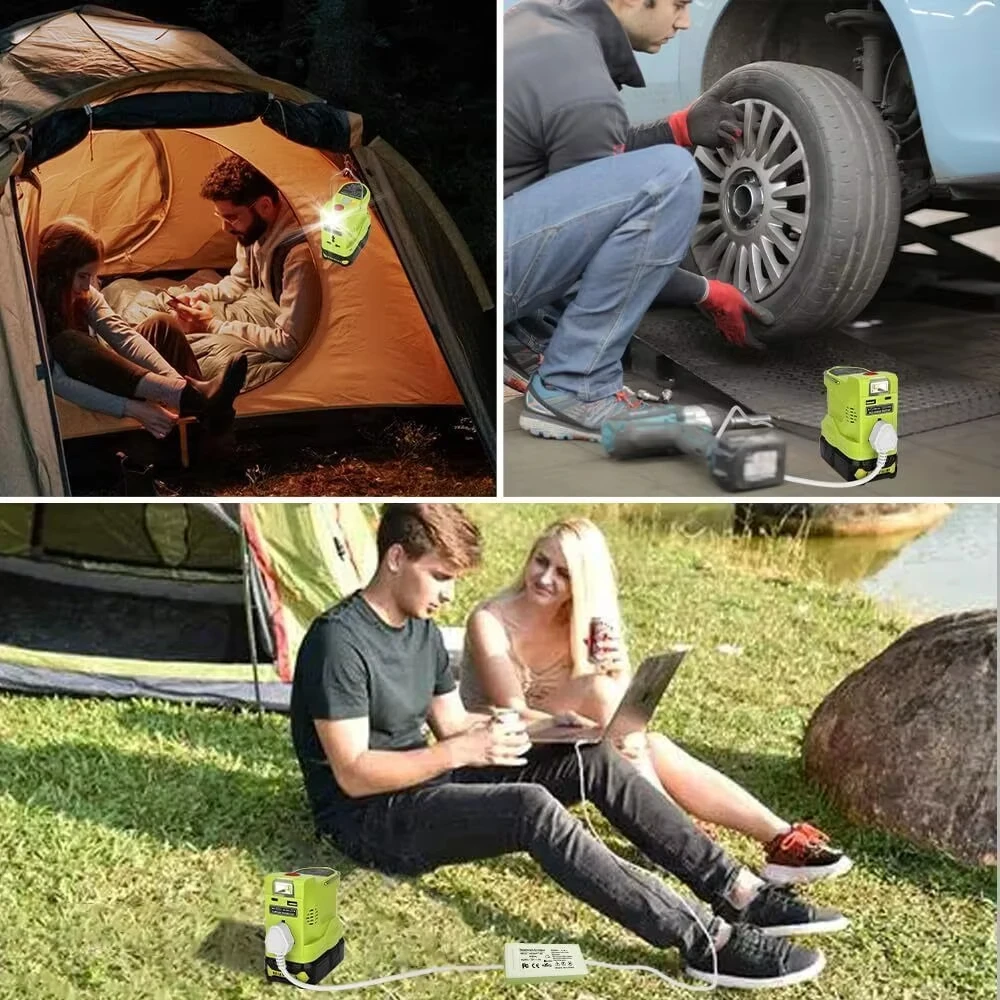 200 Вт литий-ионный аккумулятор, инвертор, светодиодная рабочая лампа, USB Power Bank для Ryobi 18 В, литий-ионный никелевый аккумулятор P102 P103 P104 P105 P107 P108