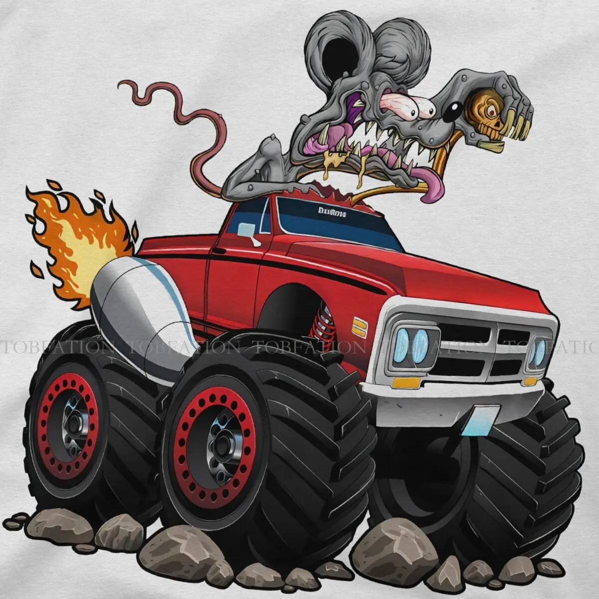 Tales of the Rat Fink Cartoon Film 100% Cotton TShirts DigiRods Rat Rod Racer Monster Truck Distinctive Men's T Shirt Tops 6XL image 3