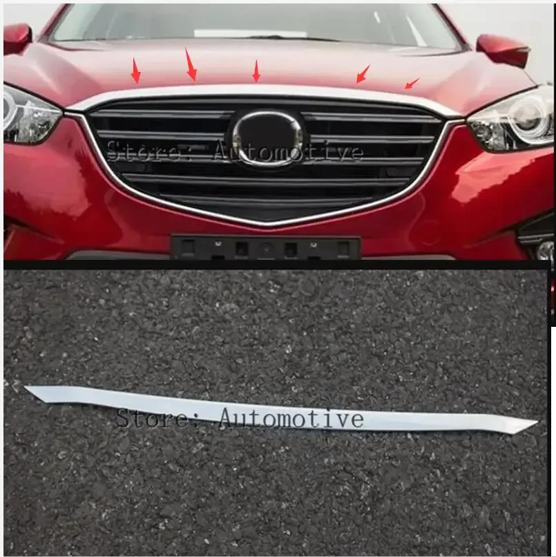 FIT FOR MAZDA CX-5 2012-2015 2016 CHROME FRONT HOOD BONNET GRILL GRILLE LIP MOLDING COVER TRIM BAR GARNISH SPOILER PROTECTOR