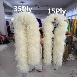 35 30 26 20 15Ply Fluffy Boa Natural Ostrich feathers boa Scarf for Party Clothing Sewing Plumas Decoration Trims 2M Multicolors