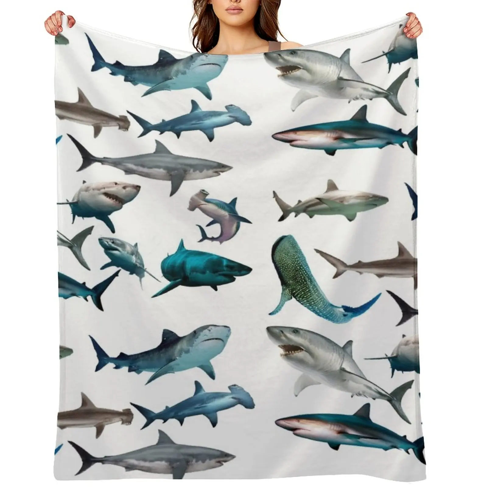 

Sharks Throw Blanket manga Luxury Decoratives Blankets