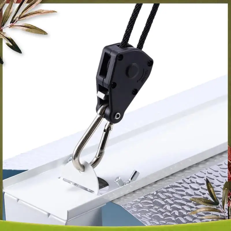 

Reliable-24PCS Adjustable 1/8Inch Lanyard Hanging For Tent Fan LED Grow Plant Lamp Rope Ratchet Hanger Pulley Lifting Pulley Hoo