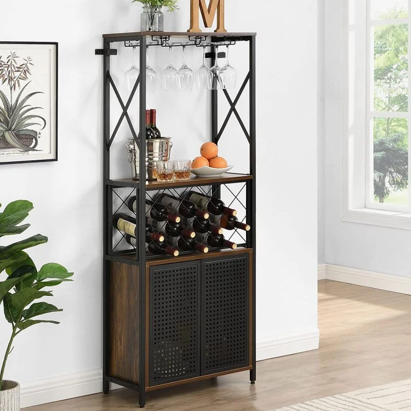 

Simple Iron Wine Rack Red Wine Cabinet Multi-layer Floor bar Wine Rack Storage Display Rack