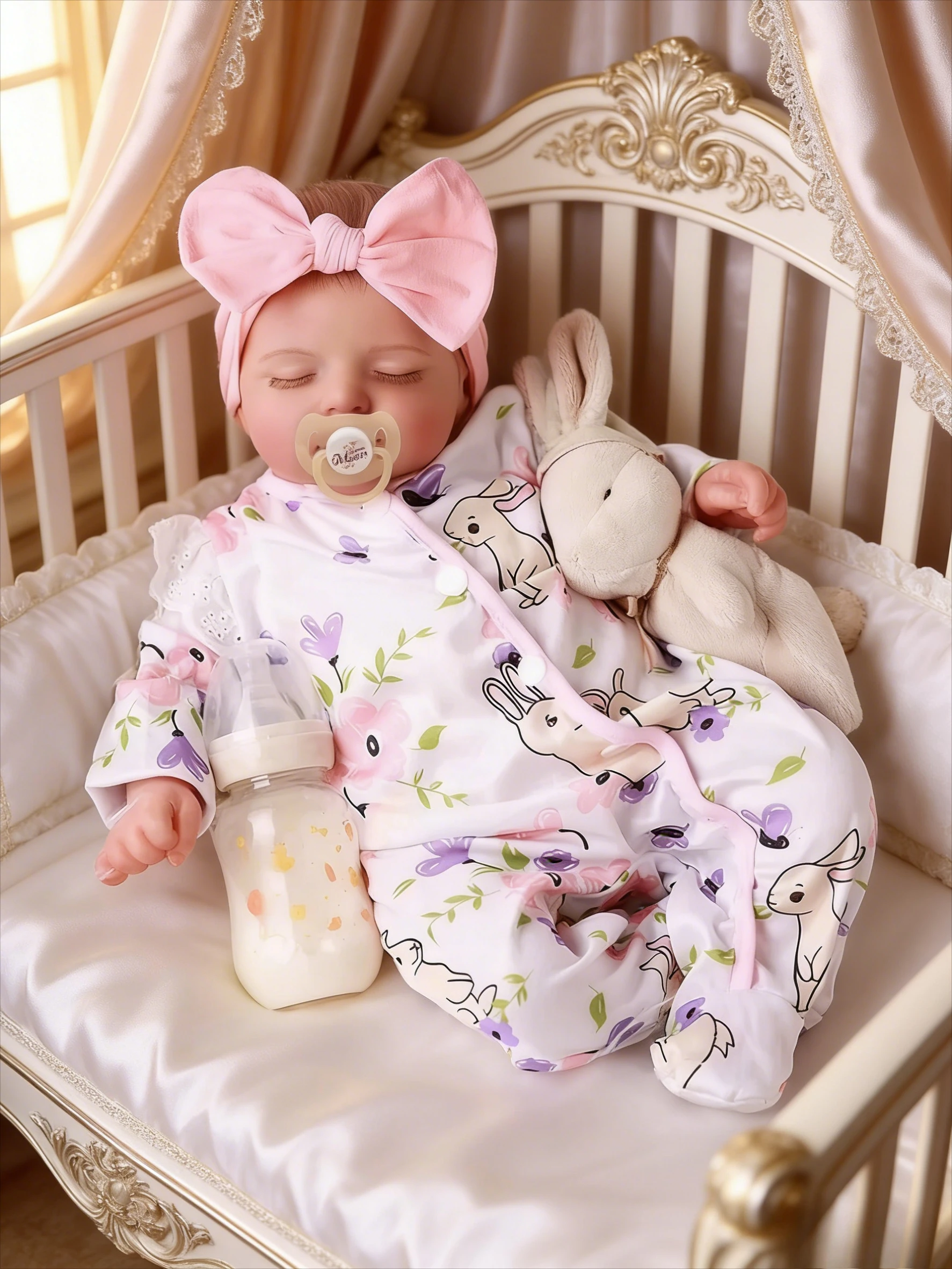 抱き心地の良い45cmの新生児ベビードール「ロザリー」 - 手描きの血管、柔らかい布製のボディのリボーンドール