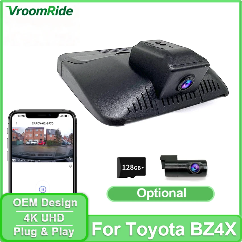 For Toyota BZ4X 2022 2023 2024 2025 Front and Rear 4K Dash Cam for Car Camera Recorder Dashcam WIFI Car DVR Recording Devices
