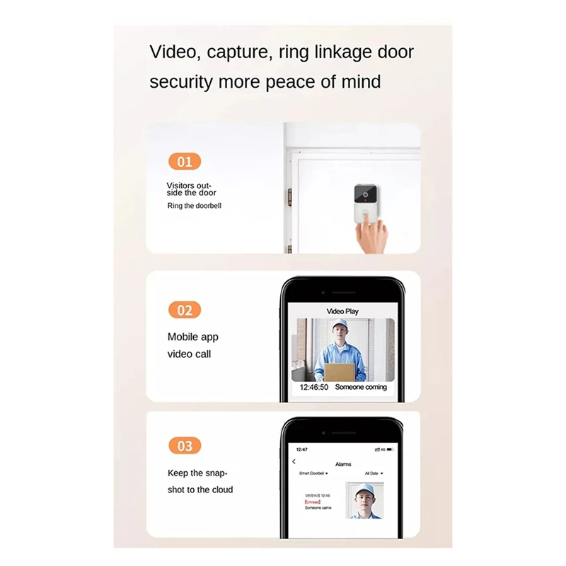 Timbre inalámbrico con Wifi para el hogar, dispositivo con cámara alimentada por batería, CC, CA, Tuya, Alexa y Google
