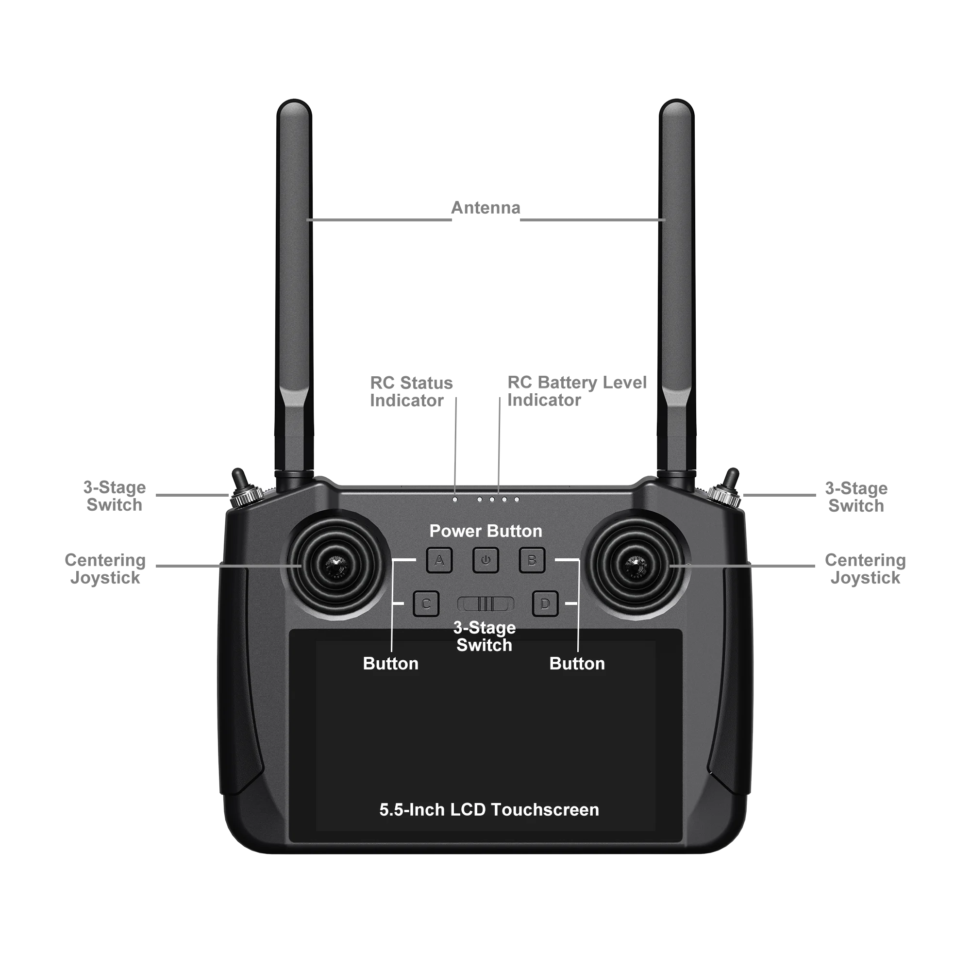 SIYI MK15 Mini Handheld Radio System Transmitter Remote Control 5.5-Inch HB Screen 1080p FPV 15KM Android OS 2G RAM 16G ROM