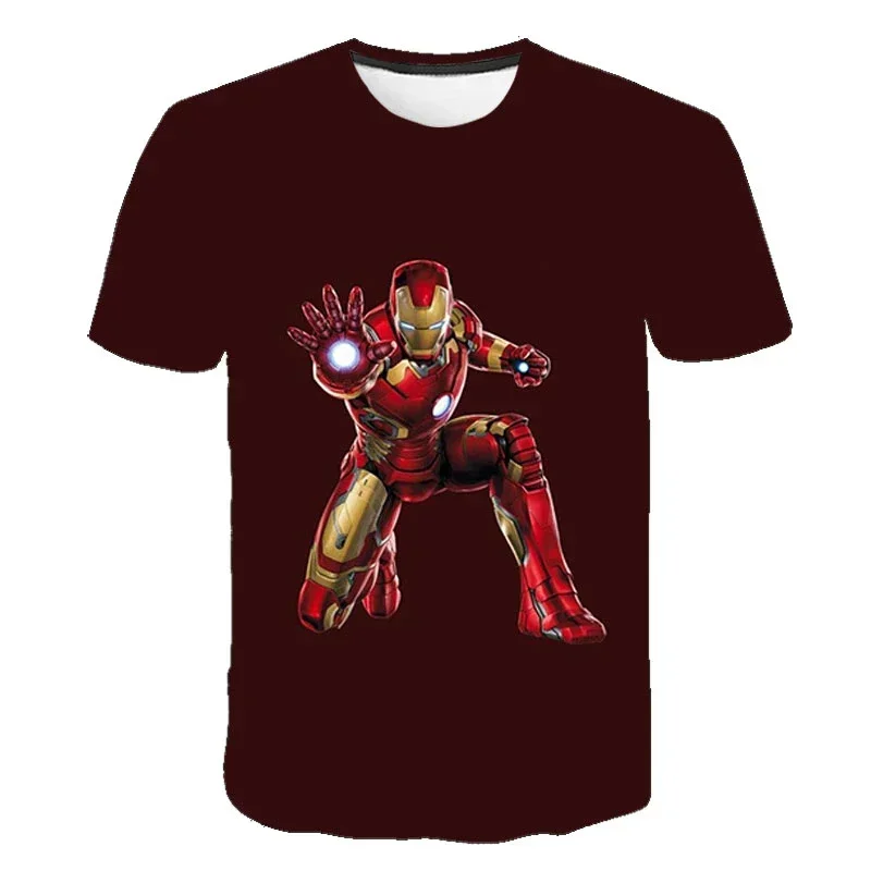 

Disney Iron Man Movie Casual T-Shirts 2024 3D Tees Harajuku Graphic Short Sleeves T-Shirts Boys Tshirt Cartoon Girls Clothes