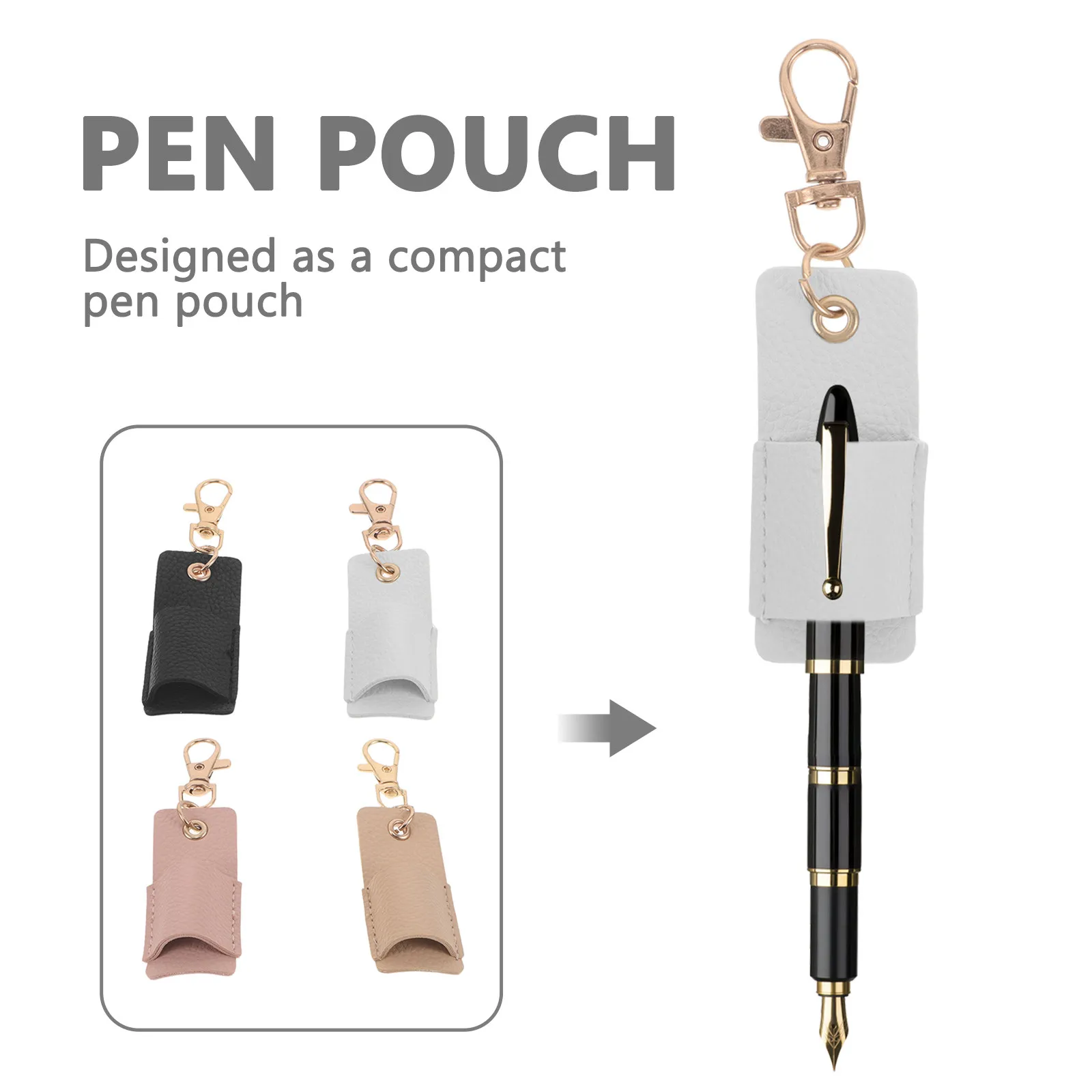 

Набор из 4 чехлов-футляров для ручек из ПУ с креплением на ключи и шнурком-темляком для защиты от потери