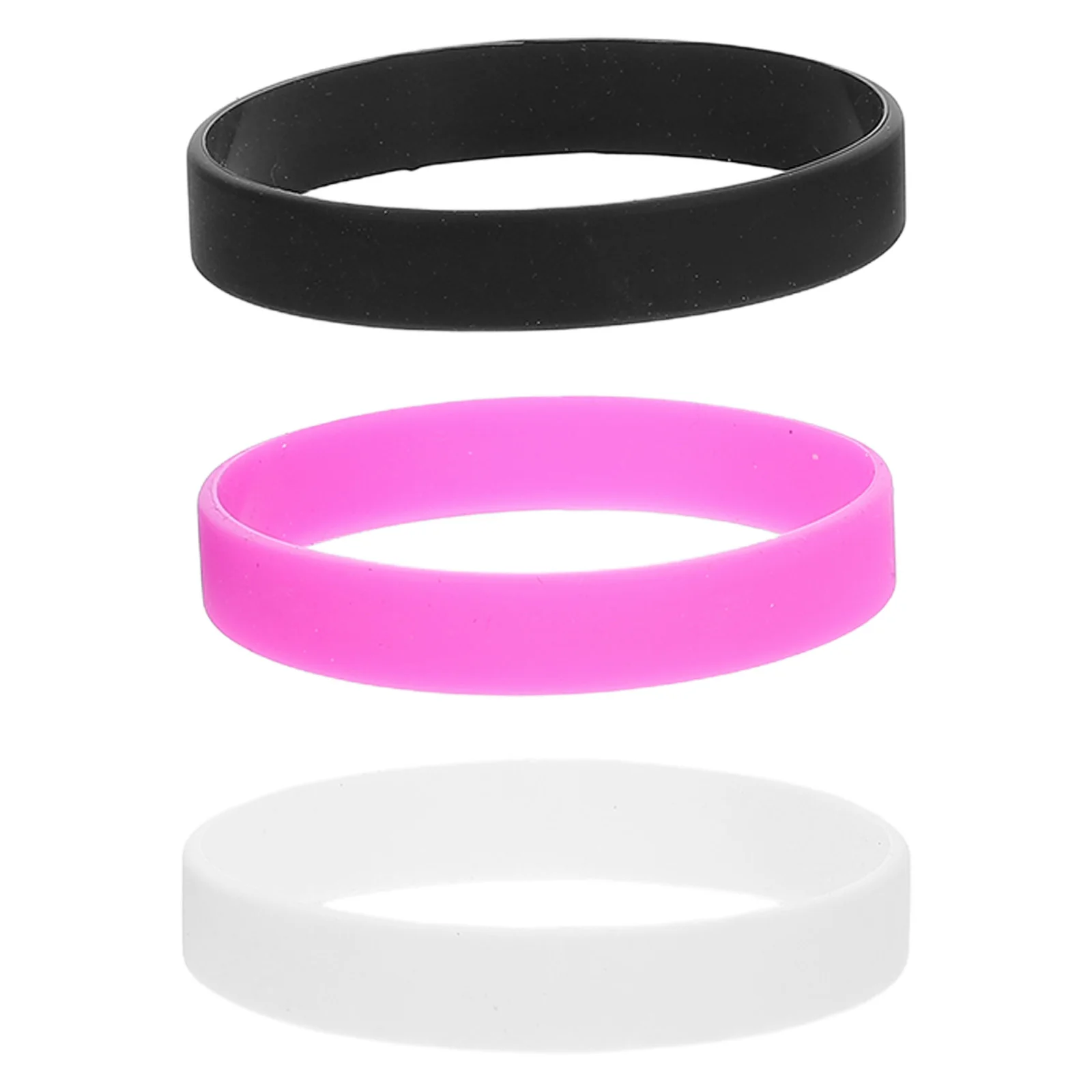 

3 Pcs Wordless Silicone Bracelets Sports Wristbands Stretchable Elastic Bands Unisex Comfortable Accessories Bright Colors
