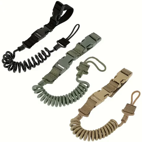 Multi-purpose Spring Lanyard Outdoor Wear-Resistant Elastic Key Chain Safety Rope Anti Loss Military Tactical Lanyard