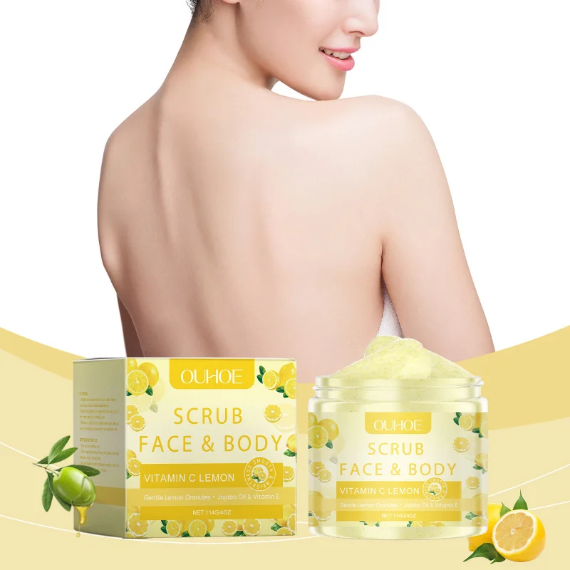

Lemon Exfoliating Scrub Gel Cleansing Nourishing Long-Lasting Hydration Brightens Even Skin Tone Fragrant Face Body Moisturizer