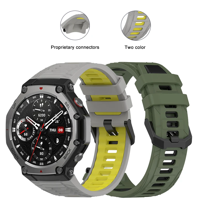 Two Color Band Compatible with Amazfit T-REX 3 Replacement Silicone Wristband with Tool Suitable for Huami/Amazfit T-rex3